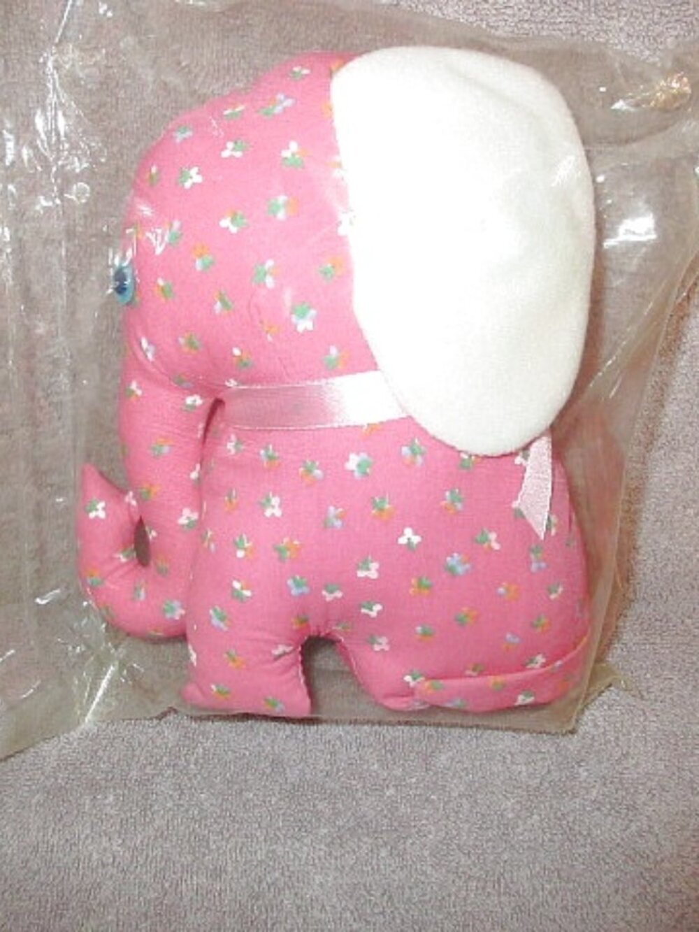 Vtg 1979 Avon Elephant Plush Stuffed Animal Floral Fabric Ella Cottagecore NOS